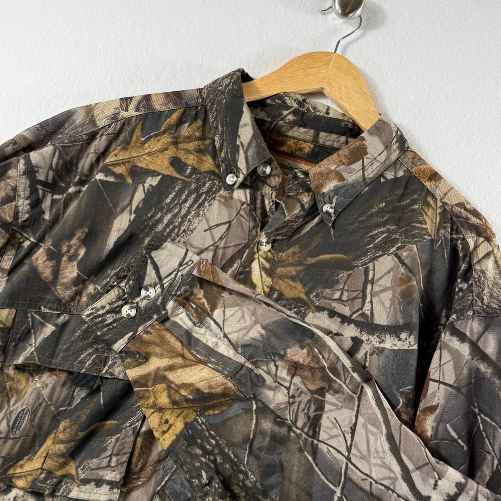 Remington Camo Shirt Mens XL Brown Realtree Hardwoods‎ Hunting Gorpcore Rugged
